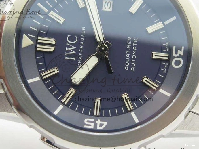 MIROTIME 0217 EasyMatch Aquatimer Automatic IW329004 V6F 1:1 Best Edition Blue Dial On SS Bracelet MIYOTA 7224